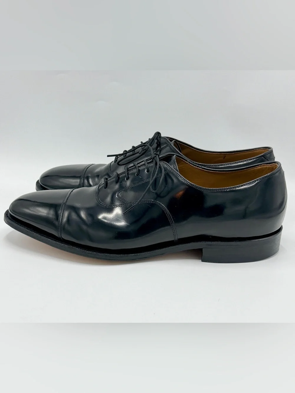 Johnston & Murphy Melton Toe Cap, Men’s size 13 3E, Black Premium Leather